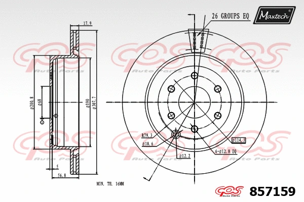 Disque de frein MAXTECH 857159