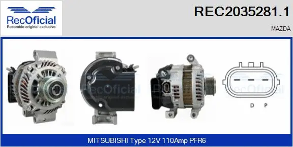 Alternateur RECOFICIAL REC2035281.1