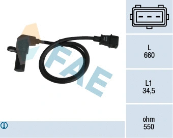Capteur d'angle, vilebrequin FAE 79070
