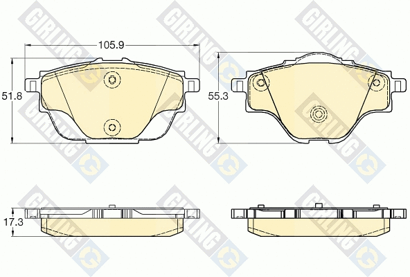 Kit de plaquettes de frein, frein à disque GIRLING 6120344