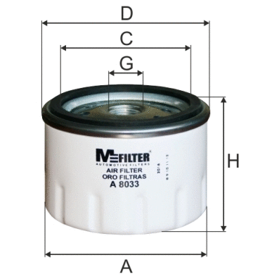 Filtre à air, turbocompresseur MFILTER A 8033