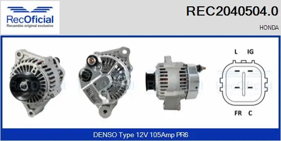 Alternateur RECOFICIAL REC2040504.0