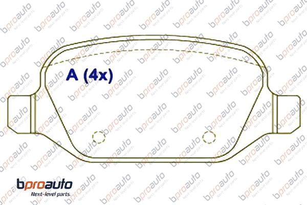 Kit de plaquettes de frein, frein à disque BPROAUTO 1BP31002AA
