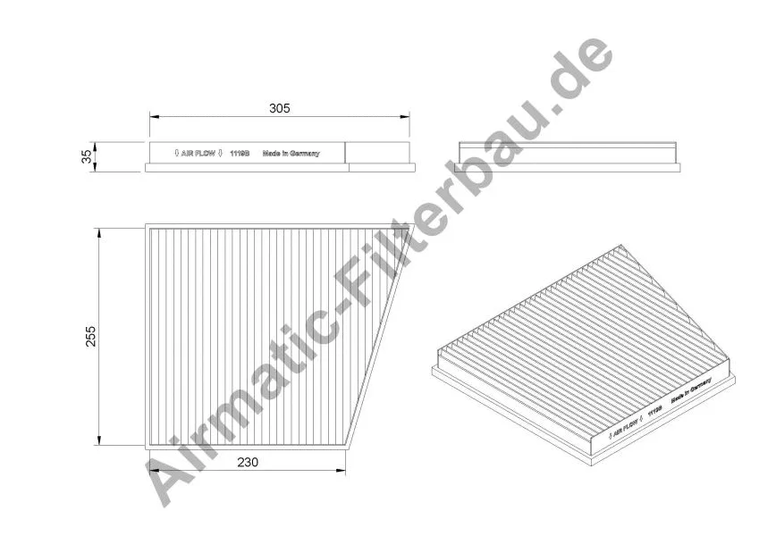 Filtre, air de l'habitacle AIRMATIC Filterbau IF1119B