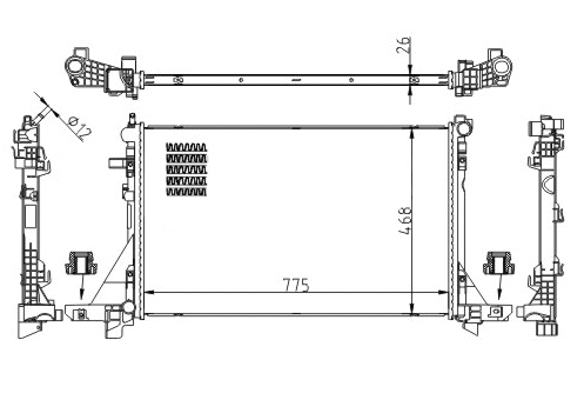 Radiateur, refroidissement du moteur HART 622 081