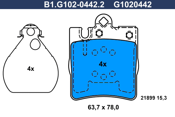 Kit de plaquettes de frein, frein à disque GALFER B1.G102-0442.2