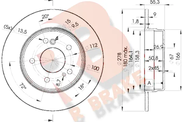 Disque de frein R BRAKE 78RBD20412