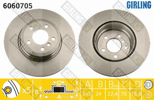 Disque de frein GIRLING 6060705