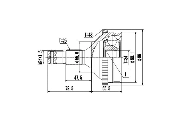 Jeu de joints, arbre de transmission DYNAMATRIX DCV810024