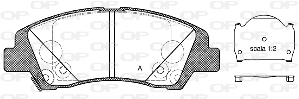 Kit de plaquettes de frein, frein à disque OPEN PARTS BPA1583.02