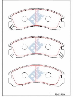 Kit de plaquettes de frein, frein à disque FBK FD6039M