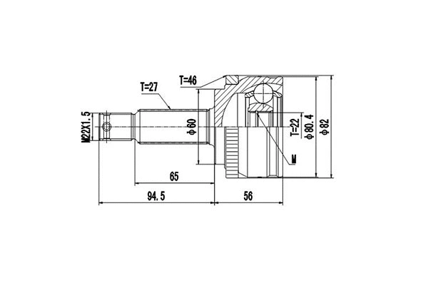 Jeu de joints, arbre de transmission DYNAMATRIX DCV824095