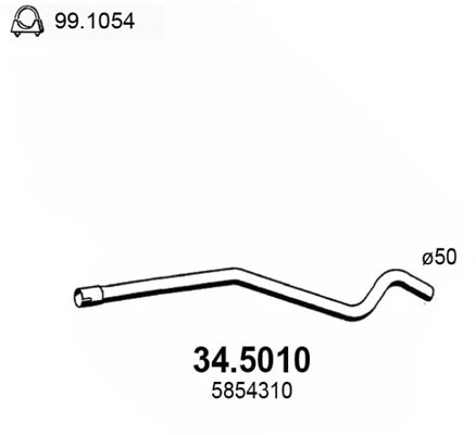 Tuyau d'échappement ASSO 34.5010