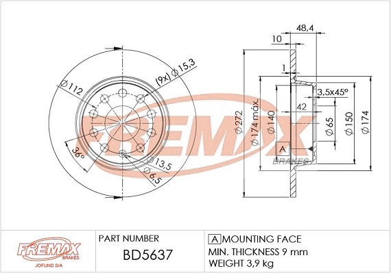 Disque de frein FREMAX BD-5637
