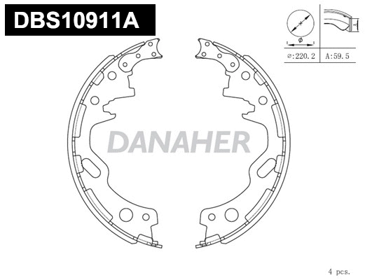 Jeu de mâchoires de frein DANAHER DBS10911A