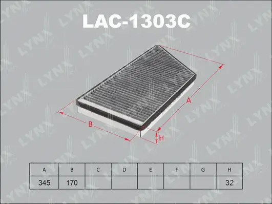 Filtre, air de l'habitacle LYNXAUTO LAC-1303C