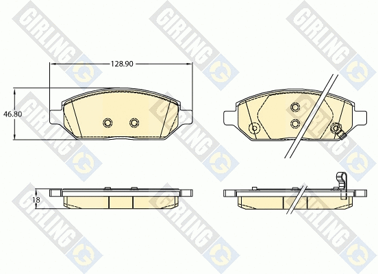 Kit de plaquettes de frein, frein à disque GIRLING 6121352