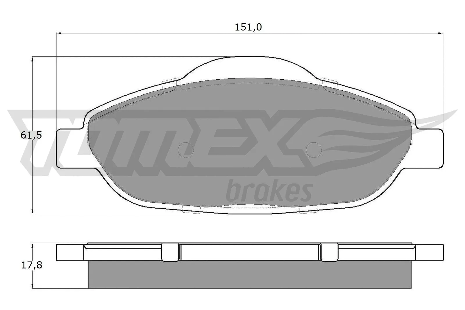 Kit de plaquettes de frein, frein à disque TOMEX Brakes TX 14-66