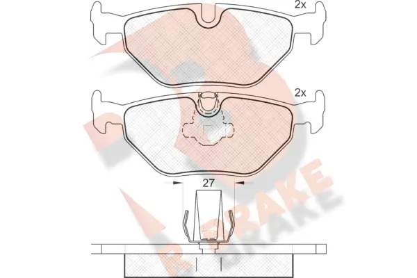 Kit de plaquettes de frein, frein à disque R BRAKE RB1141