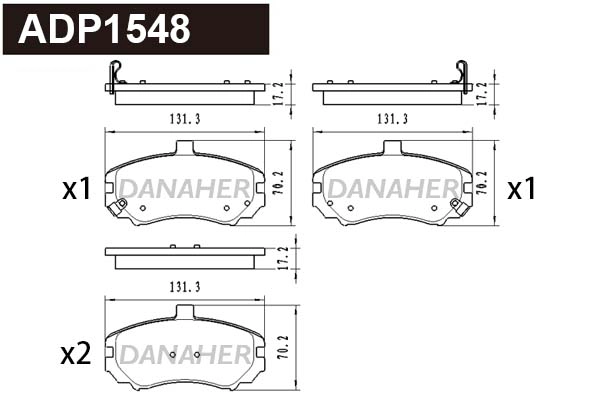 Kit de plaquettes de frein, frein à disque DANAHER ADP1548