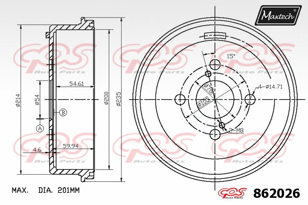 Tambour de frein MAXTECH 862026