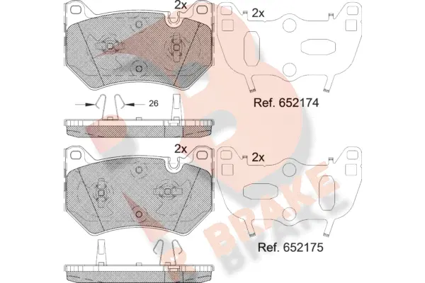 Kit de plaquettes de frein, frein à disque R BRAKE RB2385