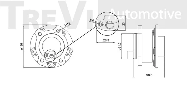 Kit de roulements de roue TREVI AUTOMOTIVE WB1883