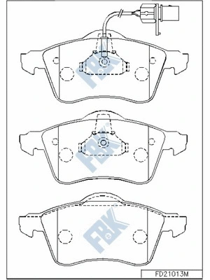 Kit de plaquettes de frein, frein à disque FBK FD21013M