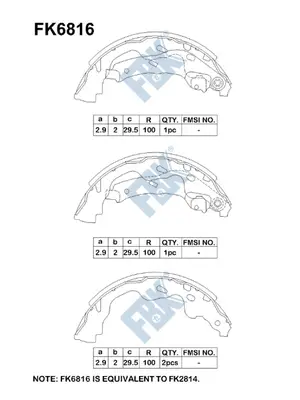 Jeu de mâchoires de frein FBK FK6816