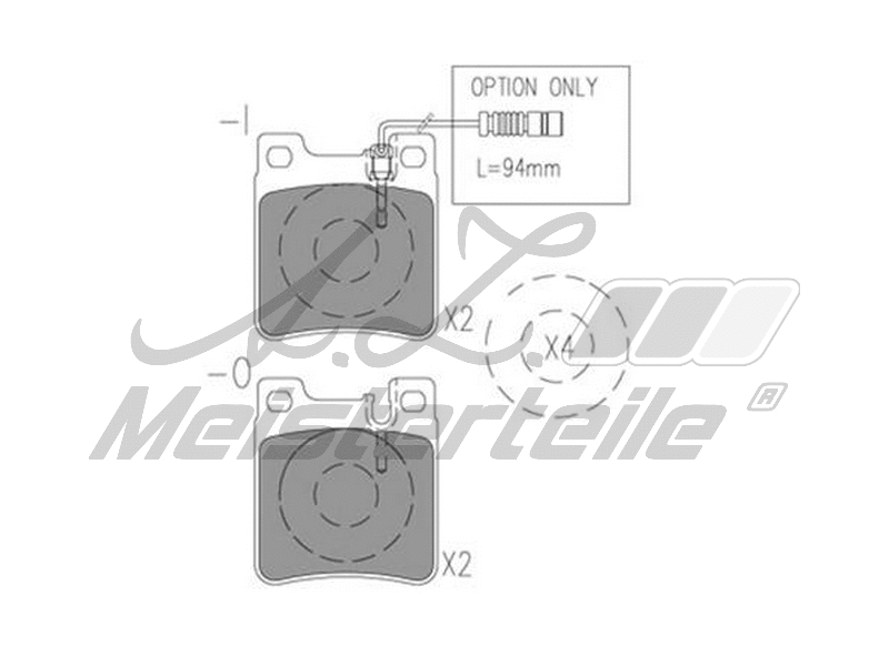 Kit de plaquettes de frein, frein à disque A.Z. Meisterteile AZMT-44-022-1564