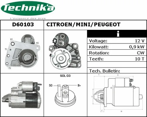 Démarreur Technika D60103