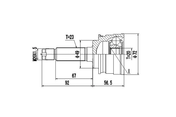 Jeu de joints, arbre de transmission DYNAMATRIX DCV857012