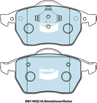Kit de plaquettes de frein, frein à disque BENDIX-SEA DB1492 GCT