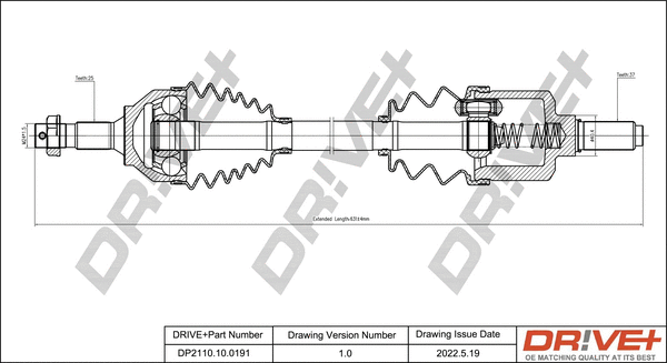 Arbre de transmission Dr!ve+ DP2110.10.0191