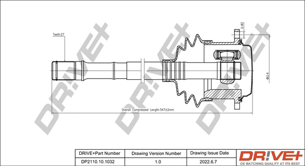 Arbre de transmission Dr!ve+ DP2110.10.1032