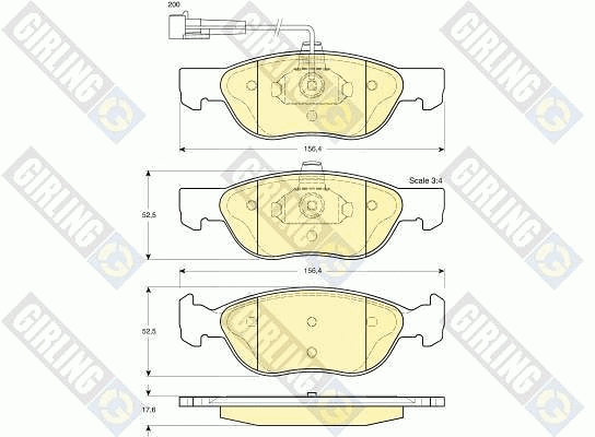 Kit de plaquettes de frein, frein à disque GIRLING 6112902