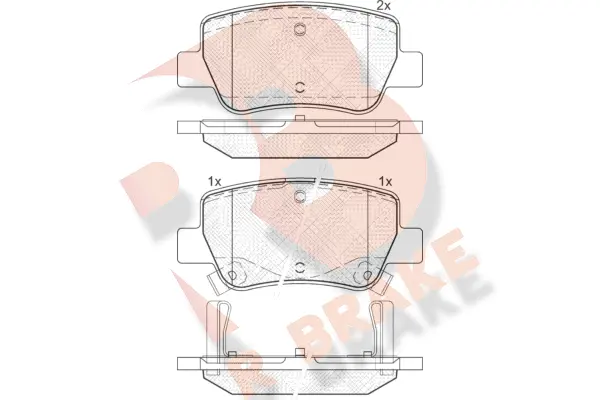 Kit de plaquettes de frein, frein à disque R BRAKE RB1916