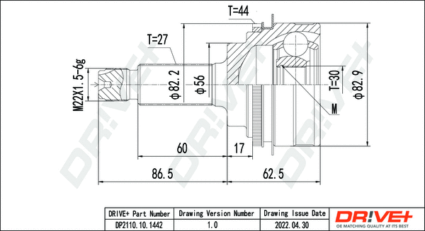 Jeu de joints, arbre de transmission Dr!ve+ DP2110.10.1442