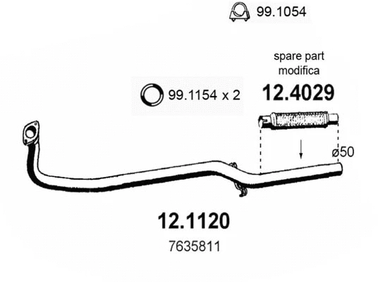Tuyau d'échappement ASSO 12.4029
