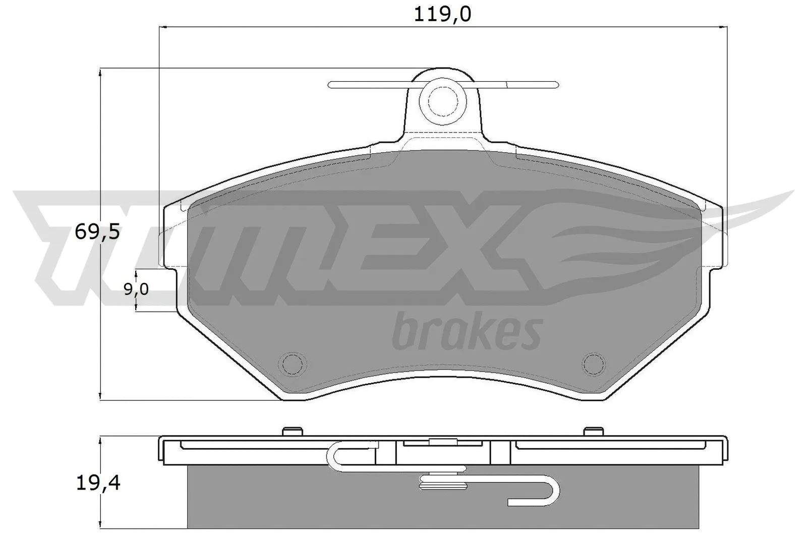Kit de plaquettes de frein, frein à disque TOMEX Brakes TX 13-12