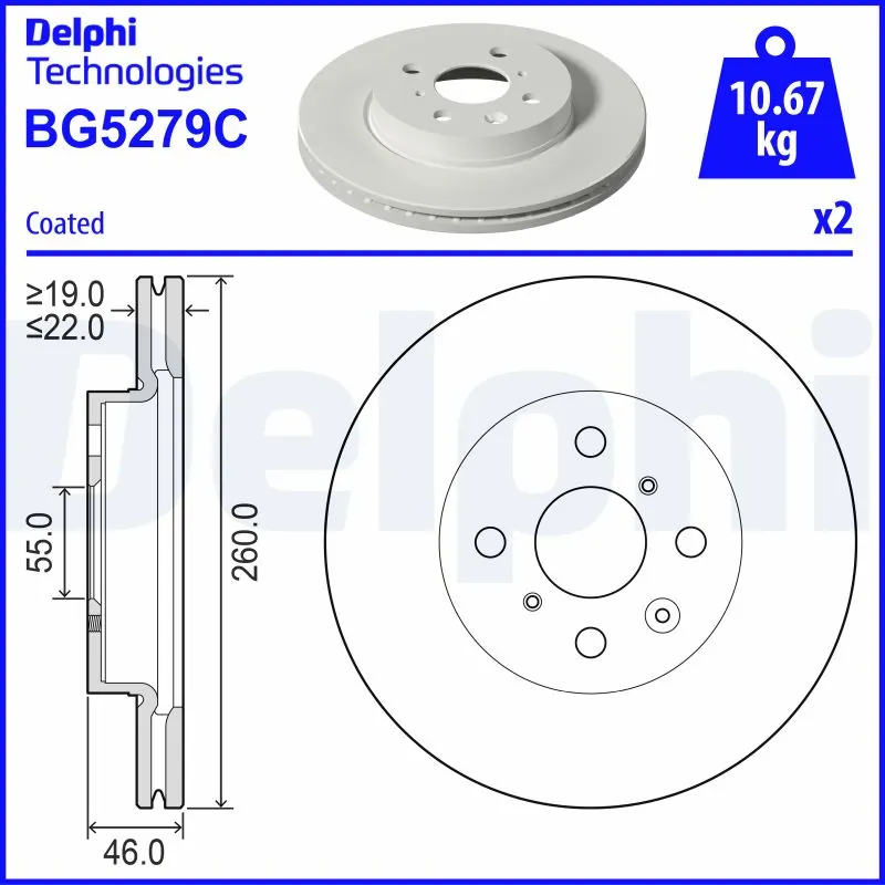 Disque de frein DELPHI BG5279C