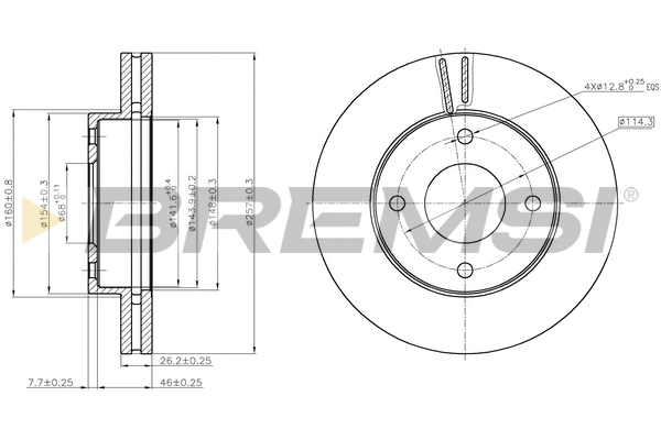 Disque de frein BREMSI CD8134V