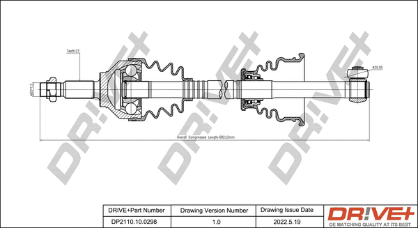 Arbre de transmission Dr!ve+ DP2110.10.0298