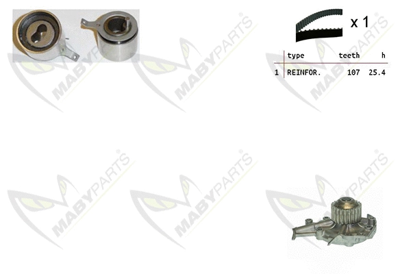 Pompe à eau + kit de courroie crantée MABYPARTS OBKWP0077