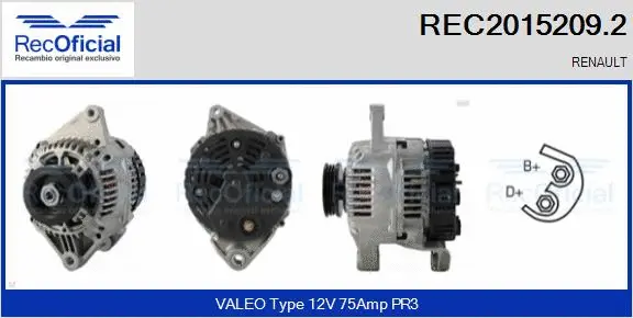 Alternateur RECOFICIAL REC2015209.2