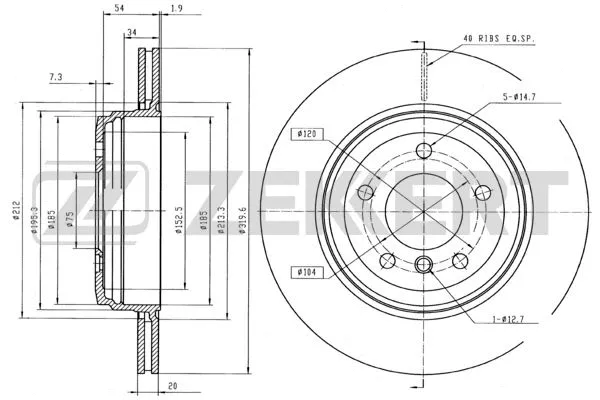 Disque de frein ZEKKERT BS-5935B