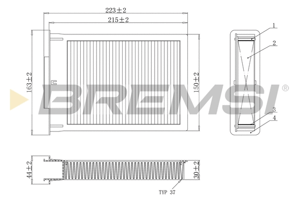Filtre, air de l'habitacle BREMSI FC0077