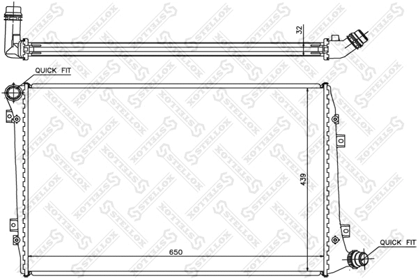 Radiateur, refroidissement du moteur STELLOX 10-25286-SX