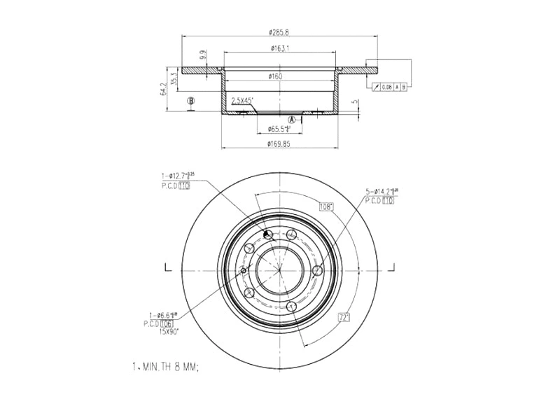 Disque de frein A.Z. Meisterteile AZMT-44-024-1500