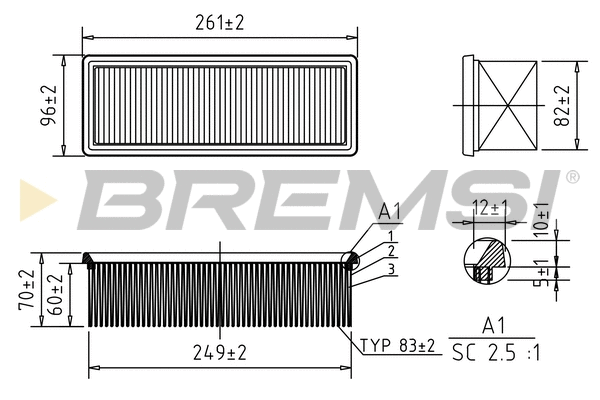 Filtre à air BREMSI FA0612